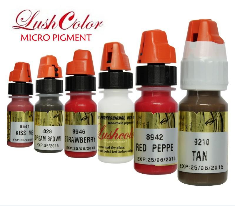 10 colors/lot LUSHCOLOR pigments, permanent makeup eyebrow ink tattoo inks free shipping