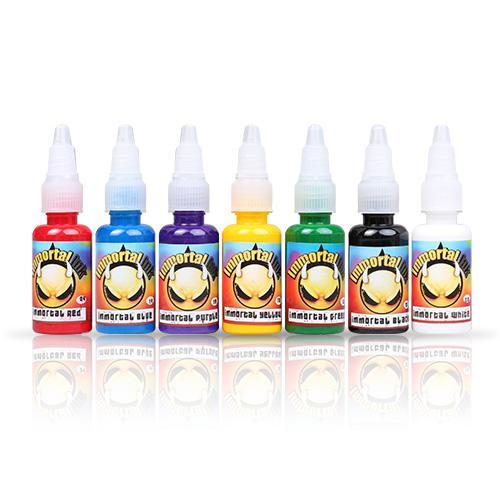 7*1/2 OZ Bottle Set Professional Immortal Tattoo Inks Sets Kits 7-PACK 0.5 OZ Primary Color Set Black Color Ink Supply Tattoo Pigment