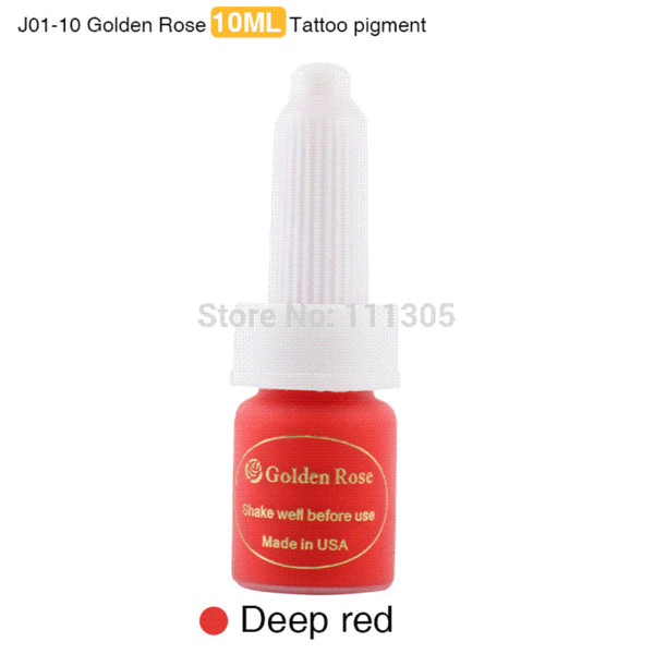 Hot 6pcs/Lot Golden Rose 10ML Permanent Makeup Tattoo Ink Pigment Eyebrow Lip kit High Quality Red Brown