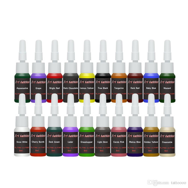 Tattoo supplies 20 colors tattoo inks 1/6 oz (5ml) / bottle best selling factory price SL124