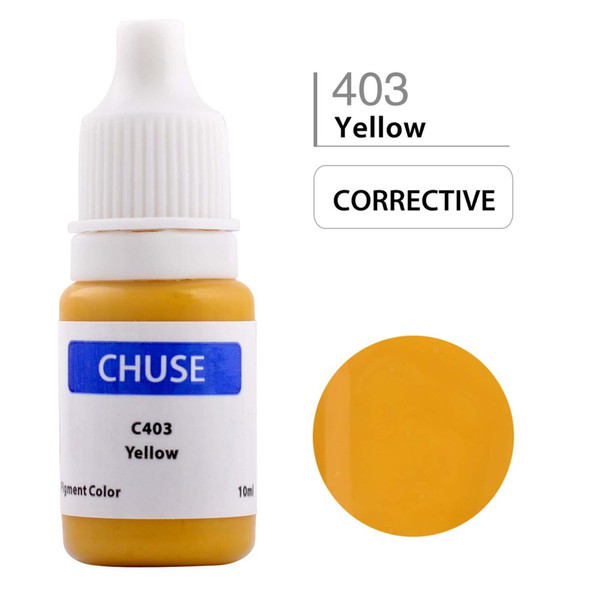 Wholesale- chuse C403 Semi-permanent Makeup Tattoo Ink Pigment Micro Pigment Color for Corrector Color Yellow Cosmetic eyebrow lips