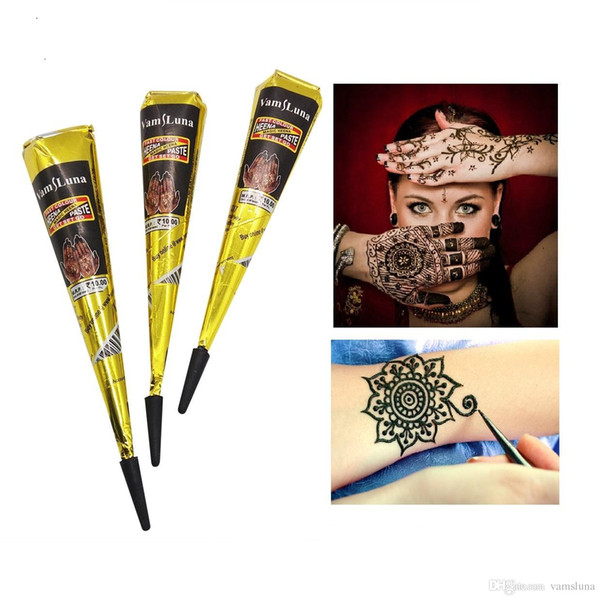 Black Natural Indian Henna Tattoo Paste for Body Drawing High Quality Temporary Black Henna Tattoos Body Art Painting 25g