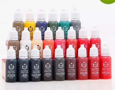 NEW ARRIVAL 5 Pcs/ Lot Permanent Tattoo Ink Micro Pigment Color 1/2OZ(15ml) Tattoo Inks For Tattoo FREE SHIPPING