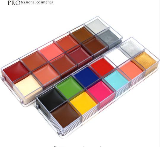 12 Colors Flash Tattoo Face Body Paint Oil Painting Art use in Halloween Party Fancy Dress Beauty Makeup Tool