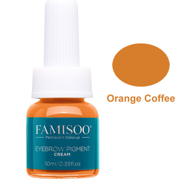 Famisoo Tatoo Semi Permanent Makeup Microblading Eyebrow Tattoo Ink Machine Gun Pigment Orange Coffee 10ml Pigmento Supplies