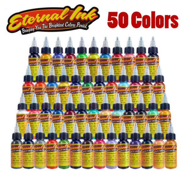 New Solong Tattoo ink Eter-nal Tattoo Ink Set 50 Colors 1oz 30ml/Bottle Tattoo Pigment Kit for 3D makeup beauty skin