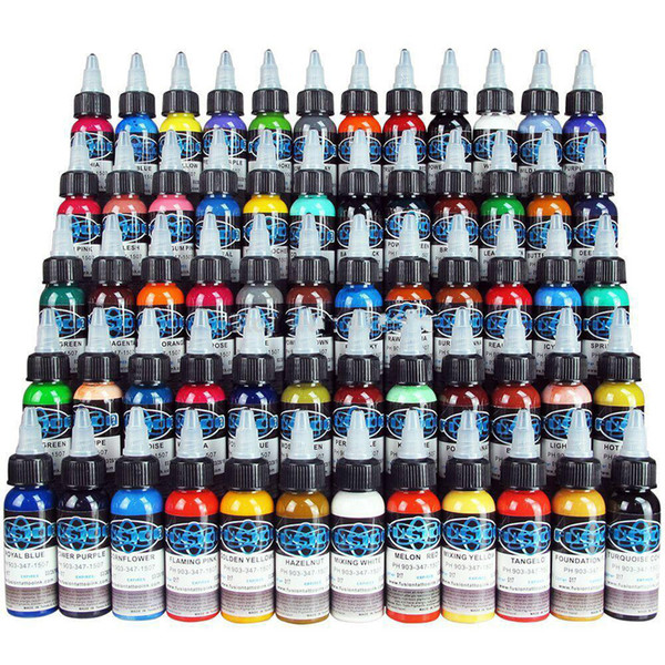 New Tattoo Ink Fusion 60 Colors Set 1 oz 30ml/Bottle Tattoo Pigment Kit Free Shipping