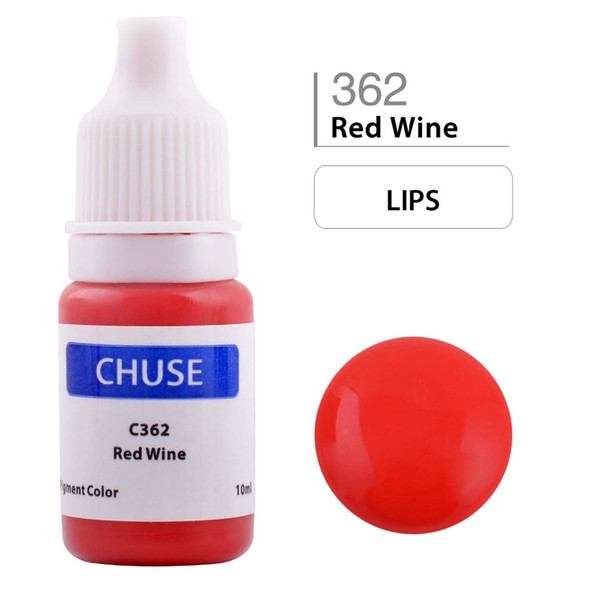 Wholesale- CHUSE Permanent Makeup Ink Corrector Tattoo Ink Set Microblading Pigment for Professional Maquiagem Definitiva 10MLRed Wine C362