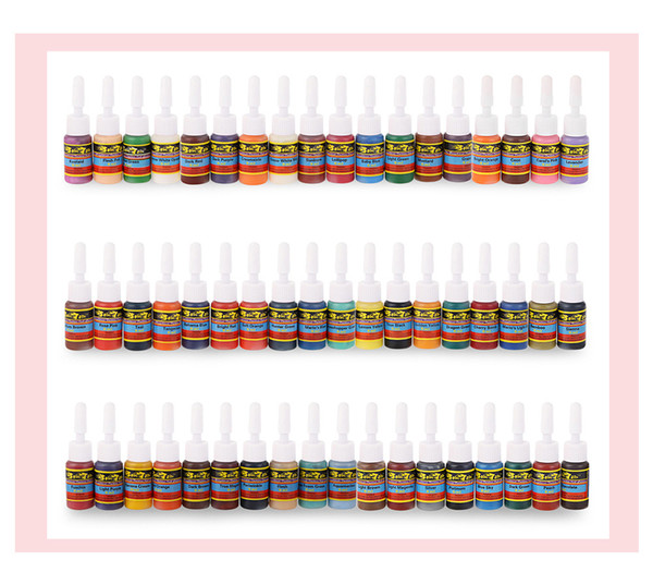 Tattoo 5ml 54 Colors / Set Long Lasting Pigments Inks Long lasting Delicate texture Pure and safe color Favored by professional tattooists