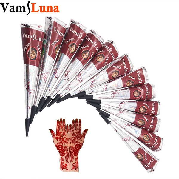 temporary tattoo 12X Natural Henna Tattoo Ink - India Mehendi Ink For Body Art Painting for Men & Women