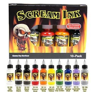 Tattoos ink scream ink, 10 Colors 1/2OZ Tattoo Scream Ink 15ml/Bottle T5