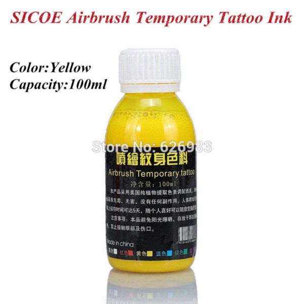 Free shipping 5 bottles Body Temporary Airbrush Tattoo Ink for Airbrush Compressor Set-Tattoo Supplies airbrush tattoo ink