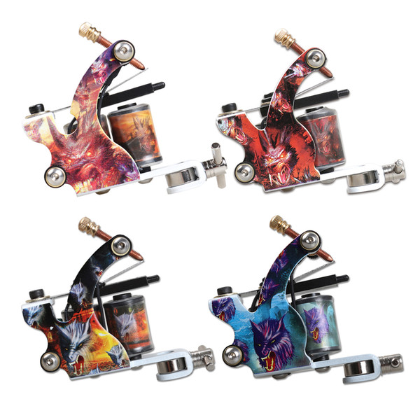 Tattoo Machine Beginner Tattoo Gun 10 wraps Coils Machine Stamping Gun for Liner Shader WQ501-