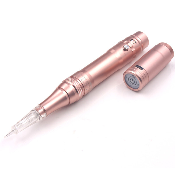 1pcs Best Quality Rose Gold Eyebrows Tattoo Machine Wireless Permanent Makeup Tattoo Pen Rechargeable Tattoo Gun T191030