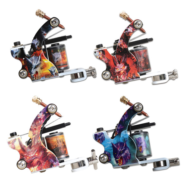 4pcs Tattoo Machines Beginner Tattoo Guns 10 wraps Coils Machines Stamping Gun for Liner Shader WQ5013456