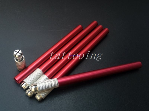 100 Pcs High Quality Red Semi Permanent Pen Makeup Manual Tattoo Pen For 3D Embroidery Microblading