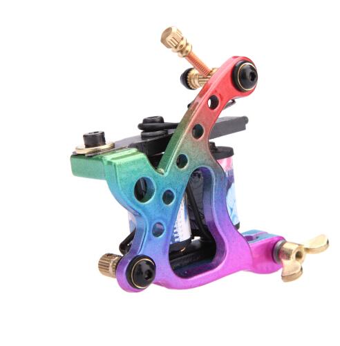 High-end low-carbon Steel Tattoo Machine Gun Permanent Makeup 10 Wrap Coils Tattoo Gun For Liner Shader Multicolour