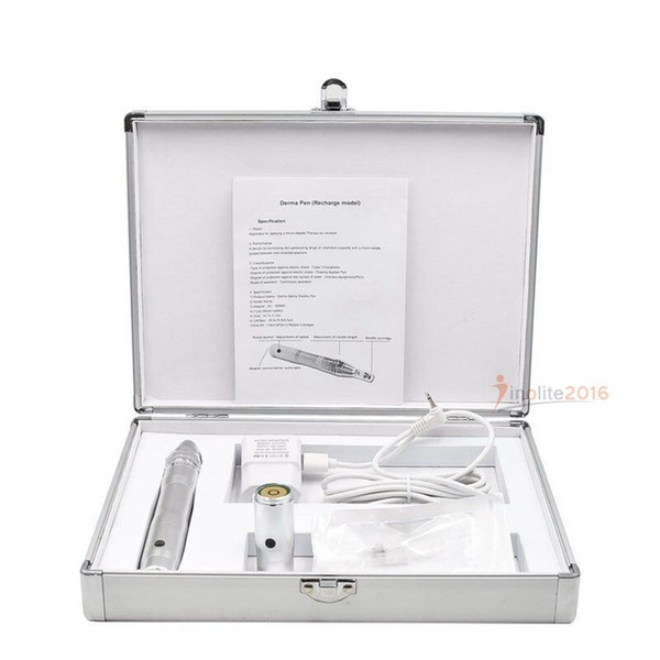 Rechargeable Microneedle Electric Derma Roller Pen Permanent Makeup Machine electrical derma stamp pen with powerline and 2 pcs battery