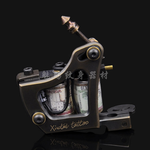 2015 New High Quality 10 Wraps 28mm Coils Copper Yellow Tattoo Art Professional Tattoo Machine Shader Liner free shipping