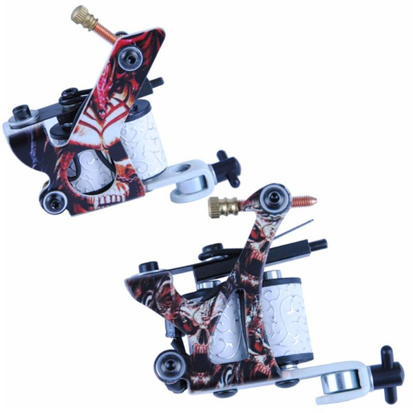 2pc/lot Tattoo Gun Machines Liner Shader 10 Wrap Coils Tattoo Machine Set For Beginner Tattoo Supplies Permanent Makeup Tools