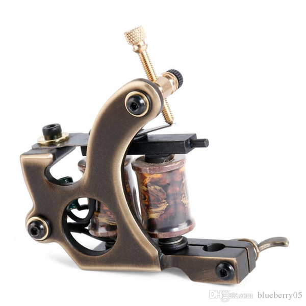 Handmade 12 Wraps Tattoo Gun Shader Liner Tattoo Copper Coils Tattoo Machine Permanent makeup for Machine free shopping