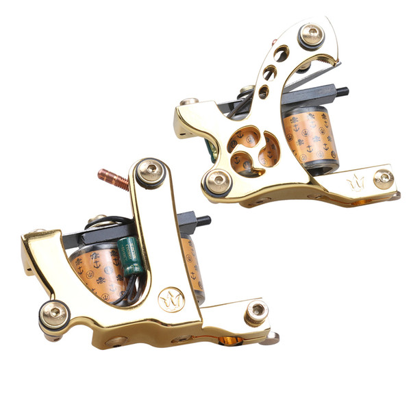 2 pcs Tattoo Machine Liner & Shader Alloy Frame 10 warps Copper Coils Professional Guns WQ4150/1