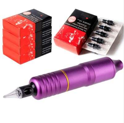 New professional tattoo machine with 50pcs needless Aluminum Alloy Tattoo Pen Motor Rotary Eyebrow Cartridge Pen Make up Kit