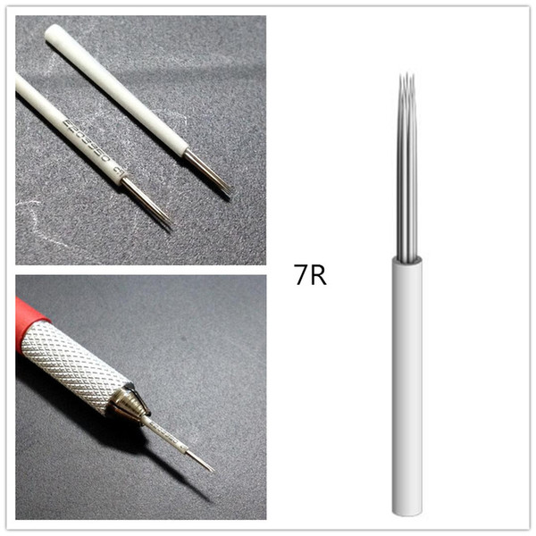 50 pcs 7R needles for manual pen Semi permanent makeup manual fog pen needle microblading eyebrow pen needles