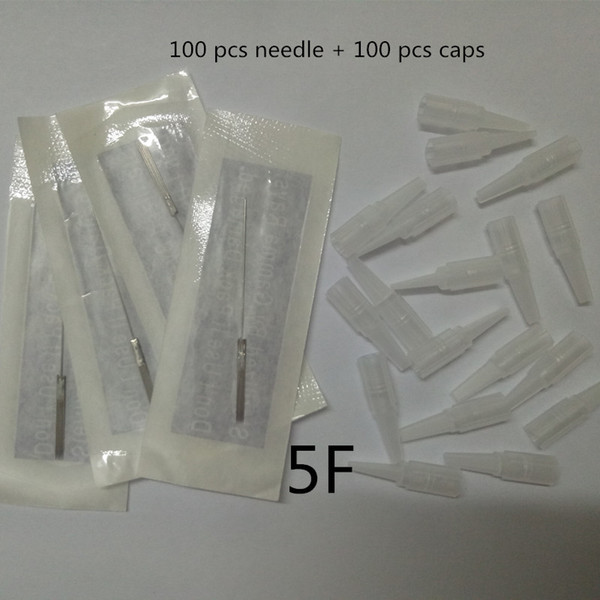 100Pcs 5F needles and 100pcs5F tips For Permanent Makeup Good Quality Traditional Tattoo Needles Independent Package