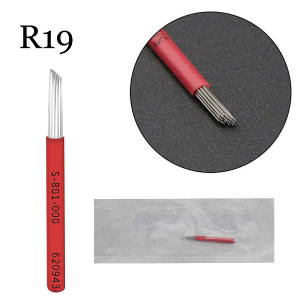 10pcs Permanent Makeup Eyebrow Tattoo Needle19 Bevel Round Microblading Needle 3D Eyebrow Embroidery 19 Fog Round Needle