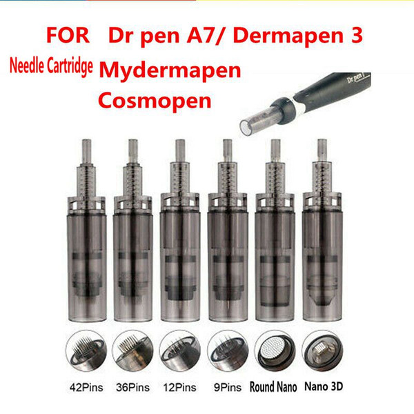 Grey Color 9/12/36/42/Nano Needle Cartridge Fits Dermapen 3 Dr pen A7 Mydermapen Cosmopen MTS Free Shipping