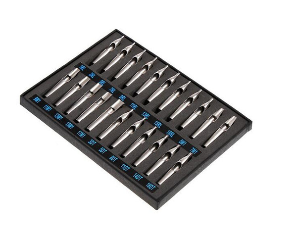 High Quality 22PCS 304 Stainless Steel Tattoo Tips Kit Tattoo Nozzle Tips Mix Set For s Accessories Free Shipping