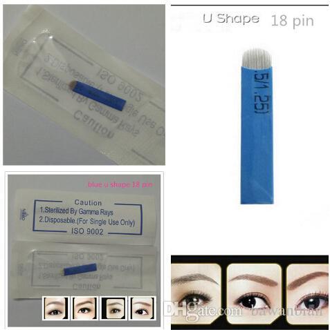 18 Pin U Shape s Permanent Makeup Eyebrow Embroidery Blade For 3D Microblading Manual Tattoo Pen