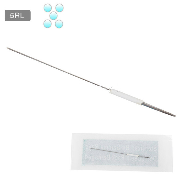 100pcs/pack 5RL Sterilized Disposable Permanent Makeup Needles Tattoo Needles for Eyebrow Tattoo Makeup Kits 0.35X50MM