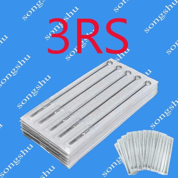 50pcs/Lot 3RS Sterilized Tattoo Steel Needles Round Shader 3 Size Tattoo Supply High Quality