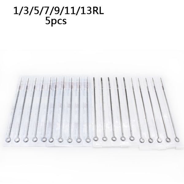 Biomaser 5pcs Assorted Sterilized Tattoo Needles 1/3/5/7/9/11/13RL Free Shipping agujas microblading naalden permanent makeup