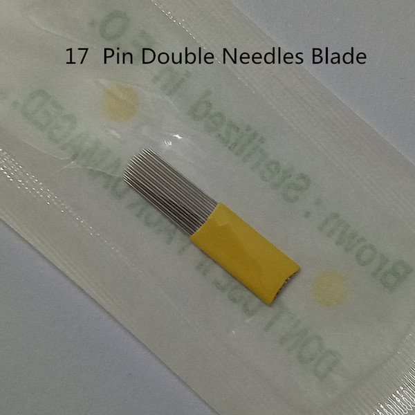 eedle roller and cage assemblies 50pcs 17 Pin Double Needles Blade For Permanent Eeybrow tattoo needle tips Manual Beauty Makeup microbl...