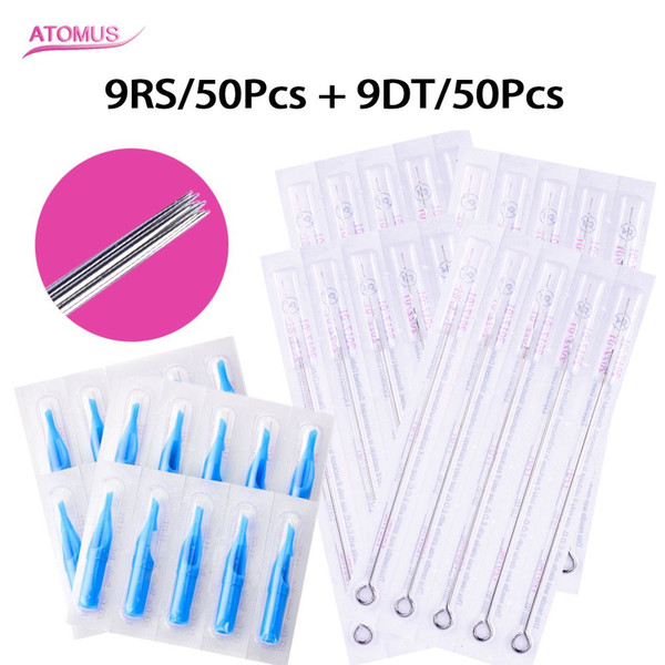 50pcs 9RS Tattoo Needles 50pcs 9DT Nozzle Tips Sterile Disposable Tattoo Supply Sterile Disposable Tattoo Supply