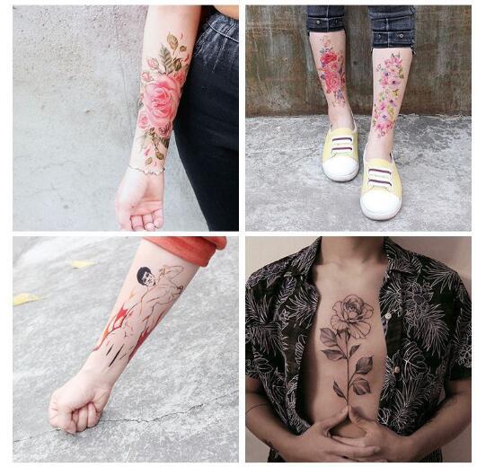 21*10cm Arm Temporary Tattoos body Tattoo Sticker Festival party Waterproof tattoos Flower Body Art tattoo stick