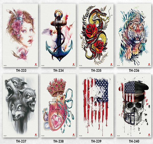 New arrive 21*14.8cm Temporary Tattoos Waterproof Tattoo Sticker Halloween Festival sticker Body Art Personality tattoo Stick