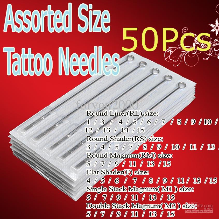 50x Pre-made Sterilized Tattoo Gun Needles Assorted Tattoo Kits Supply For Beginner & Artists Pro