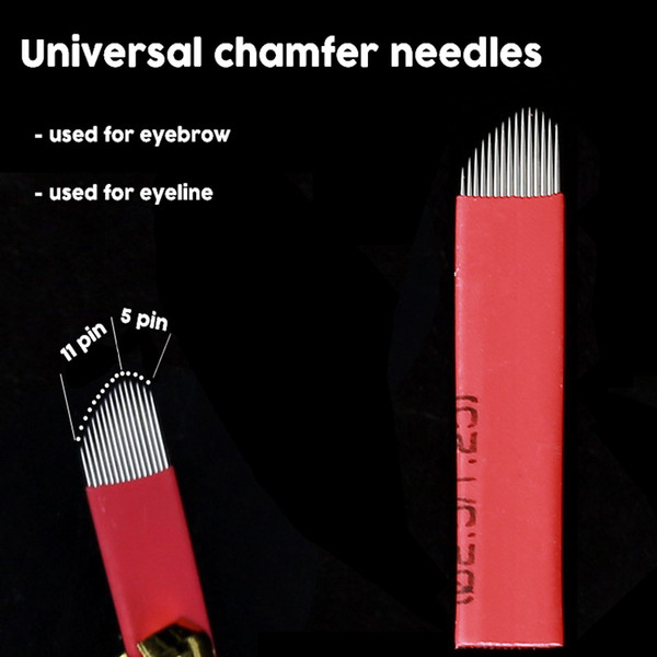 Powerful Chamfer blade 15 Pin Permanent Makeup Eyebrow Tatoo Blade Microblading Needles For 3D Embroidery Manual Tattoo Pen