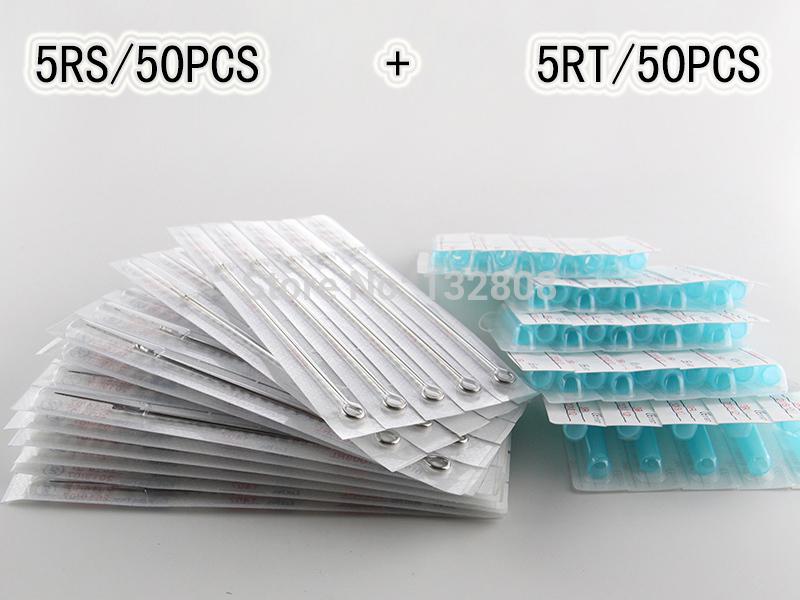 (5RS+5RT) 50 PCS Disposable Sterile +50PCS Blue Disposable Tattoo tips Free shipping  product