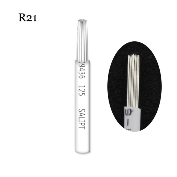 40 Pcs R21 Fog Eyeborw Microblading Needles Semi Permanent Makeup Blade SHADING 21 Pin Round Fog Eyebrow Tattoo Needle