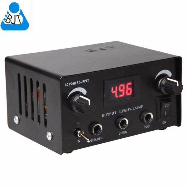 Free shipping BJT Powerful Digital Dual iron Steel Tattoo Power Supply for tattoo machine tattoo guns