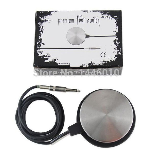Wholesale-Crazy Power Supply Professional New Foot Switch Tattoo Foot Pedal Stainless Steel  Foot Switch Foot Pedal Free Shipping