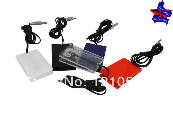 Wholesale-Acrylic Pro Tattoo Machine Footswitch Power Supply Foot Pedal Controller Red/black/white/blue/transparent New Free Shipping