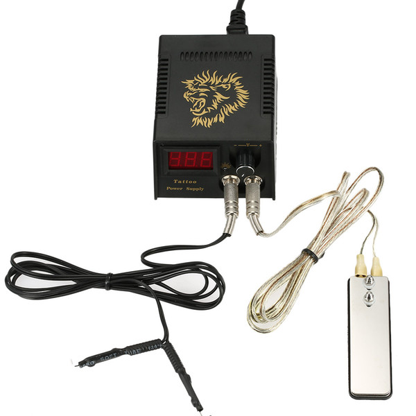 Digital Tattoo Power Supply +Foot Pedal +Clip Cord Pro Double Output Tattoo Power Supply Kit For Machine Free Shipping