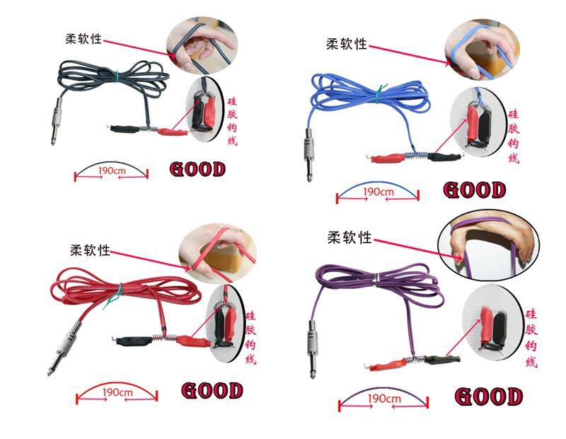 1600313 Silica Gel Clip Cord 10pcs/pack mix tattoo clipcord for tattoo power supply