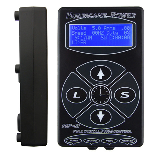 Tattoo Power Supply Hot Sale Digital LCD Display Hurricane Hp-2 Tattoo Power Supply for Sale Tattoo Machine Clip Cord Free Shipping